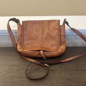 Fossil Tan Leather Crossbody Bag